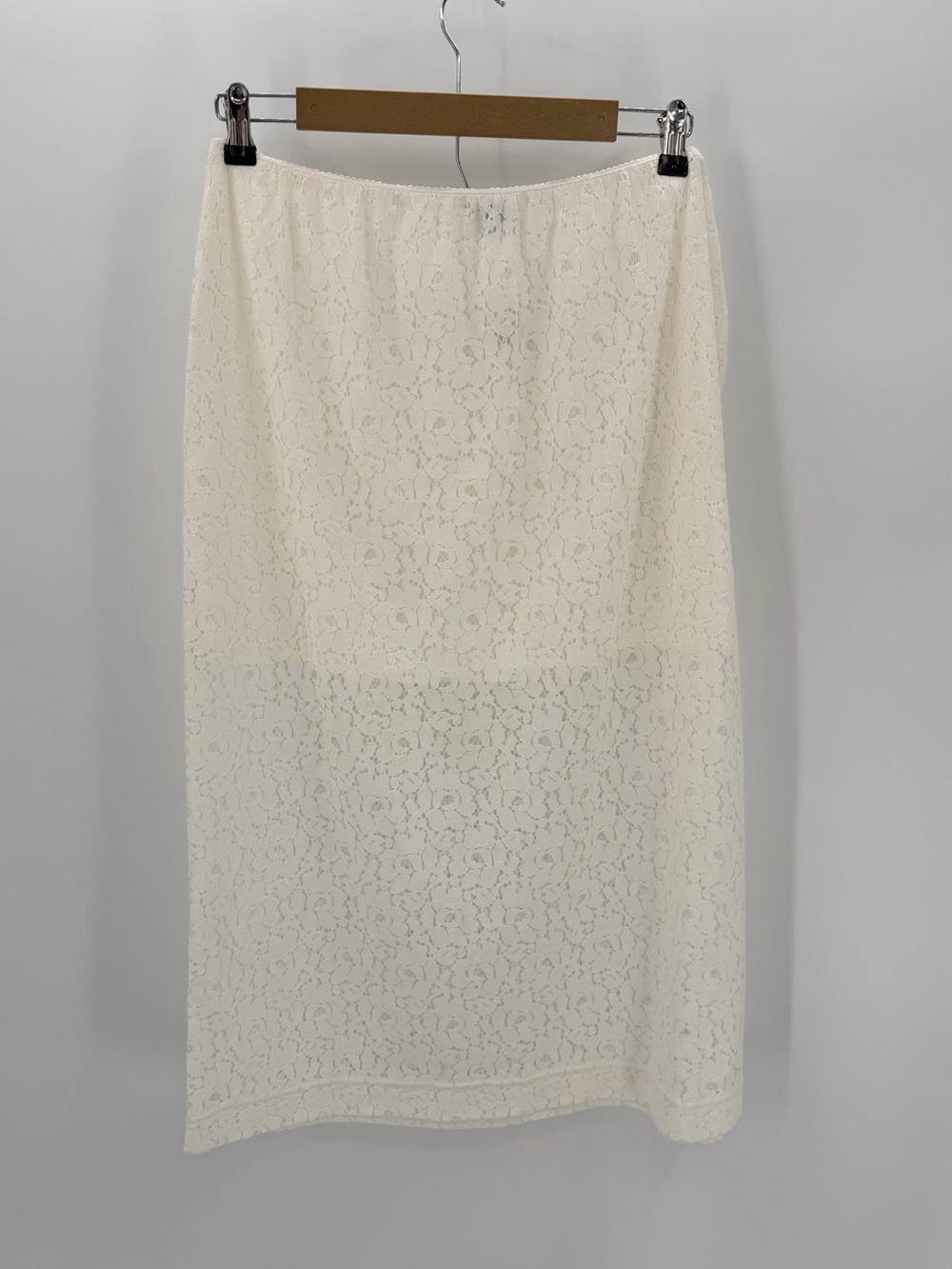 Old Navy Skirt Women’s L Cream High Waisted Lace Midi Pull On Summer Casual NWT
